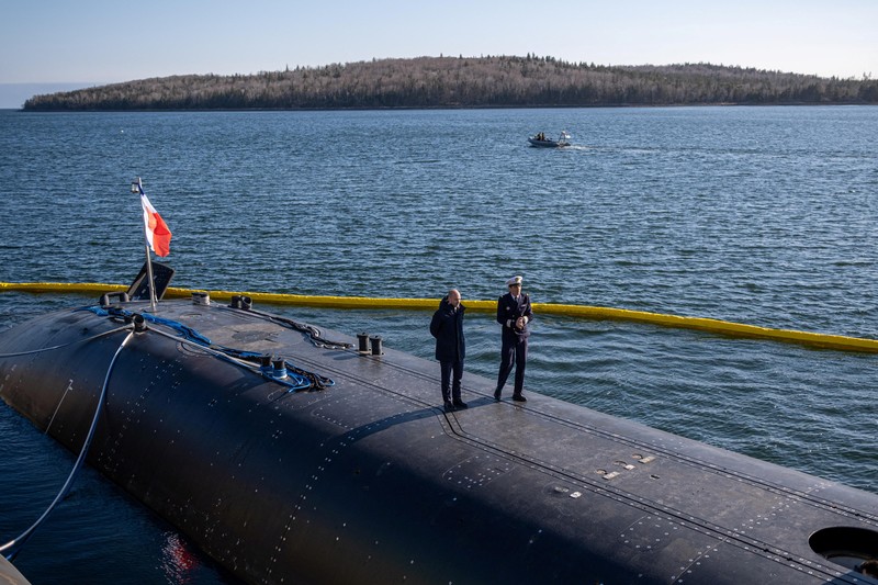 CANADA-FRANCE/SUBMARINE Sebuah kapal selam serang bertenaga nuklir Prancis (Louis Roquebert/French Ministry of Foreign Affairs/Handout via REUTERS)