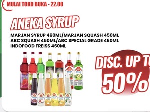 Aneka Sirop Dapat Diskon Up to 50% di Transmart Full Day Sale