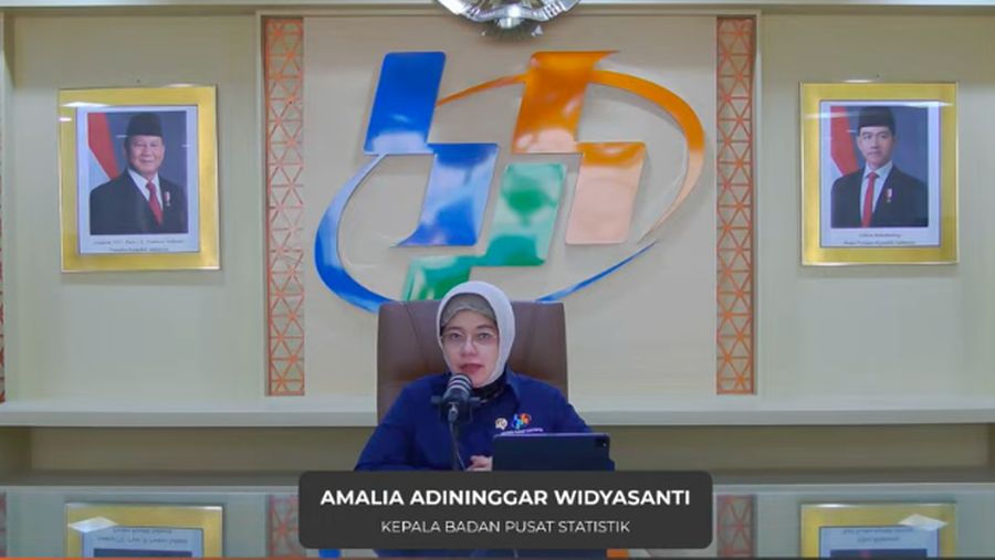 Kepala BPS, Amalia A. Widyasanti dalam Rilis BPS Senin (17/3/2025). (Tangkapan Layar Youtube BPS Statistic)