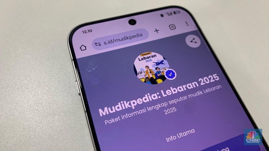 Kementerian Komunikasi dan Digital (Komdigi) merilis informasi terkait mudik dalam platform bernama Mudikpedia. (CNBC Indonesia/Novina Putri Besari)