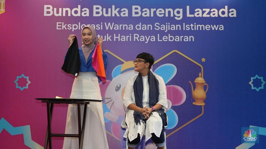 Suasana buka puasa bersama HaiBunda dan Lazada di Jakarta, Senin (17/3/2025). (CNBC Indonesia/M. Fakhriansyah)