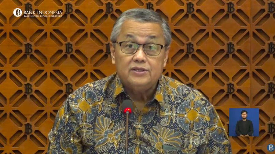 Gubernur Bank Indonesia, Perry Warjiyo saat menyampaikan Hasil Rapat Dewan Gubernur Bulan Maret 2025. (Tangkapan Layar Youtube Bank Indonesia)