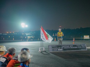 PTPP Rampungkan 83,98% Pekerjaan Overlay Runway Selatan Bandara Soetta