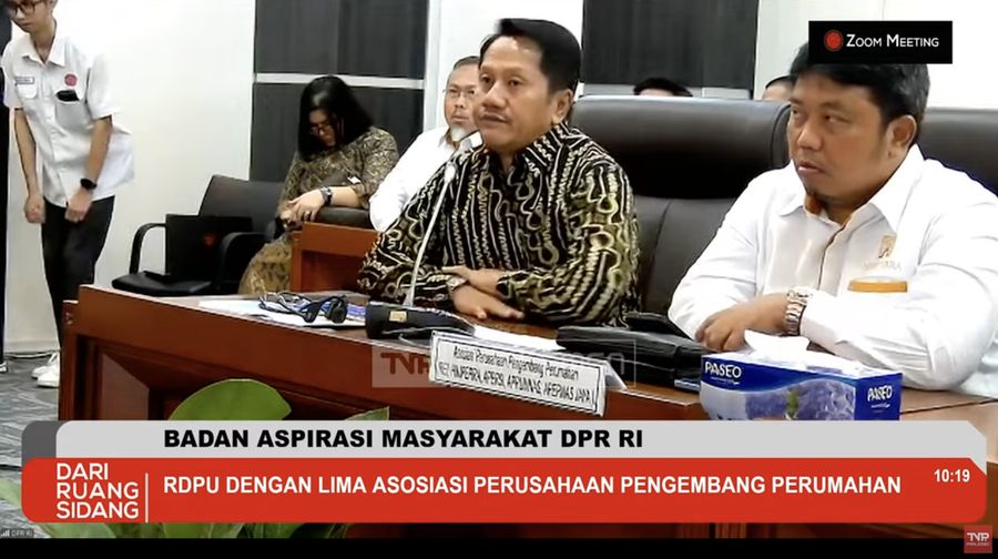 RDPU 5 Pengembang bersama BAM DPR RI, Rabu (19/3/2025). (Tangkapan Layar Youtube TV Parlemen)