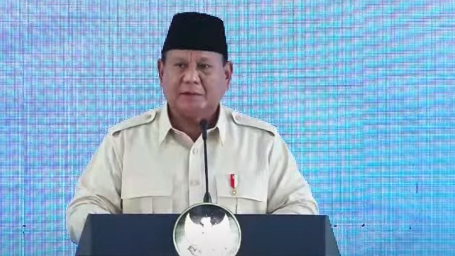 Presiden Prabowo Subianto saat acara peresmian Kawasan Ekonomi Khusus (KEK) Industropolis Batang pada Kamis (20/3/2025). (YouTube/Grand Batang City)