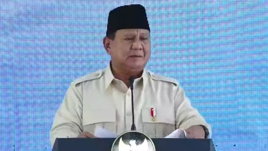 Presiden Prabowo Subianto saat acara peresmian Kawasan Ekonomi Khusus (KEK) Industropolis Batang pada Kamis (20/3/2025). (YouTube/Grand Batang City)