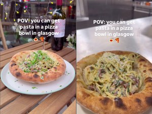 Unik! Pasta Carbonara Ini Disajikan dalam Mangkuk Pizza