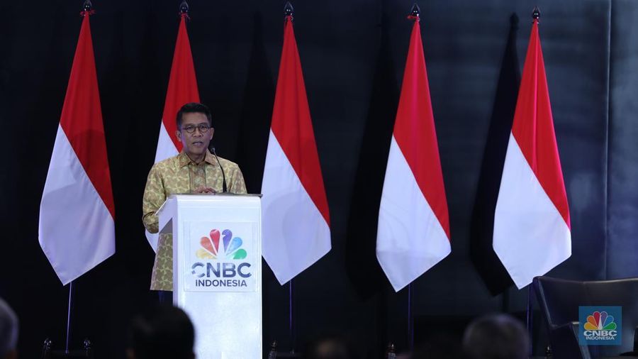 Ketua Komisi XI DPR RI, Mukhamad Misbakhun menyampaikan pemapraran dalam acara Capital Market Forum 2025 di Gedung Bursa Efek Indonesia (BEI), Jakarta, Jumat (21/3/2025). (վ/Tri Susilo)