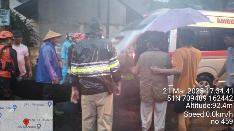 Kondisi banjir di Kota Manado, Provinsi Sulut, Jumat (21/3/2025). (Dok. BPBD Kota Manado)