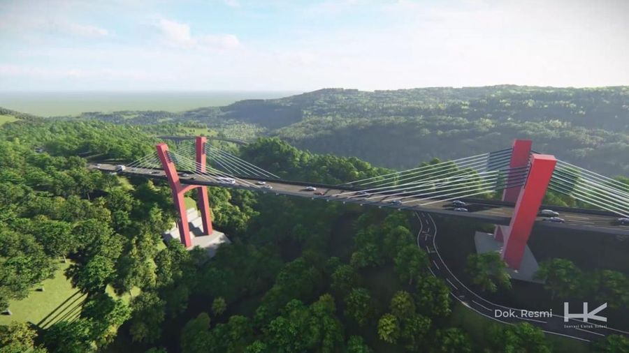 Proyek Flyover Panorama I (Sitinjau Lauik I) di Sumatera Barat, yang akan menghubungkan kota Padang dan kota Solok/Dok: Hutama Karya