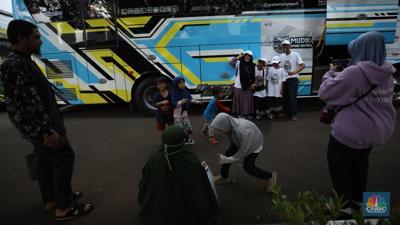 Mudik Bareng Telkomsel. (CNBC Indonesia/Tri Susilo)