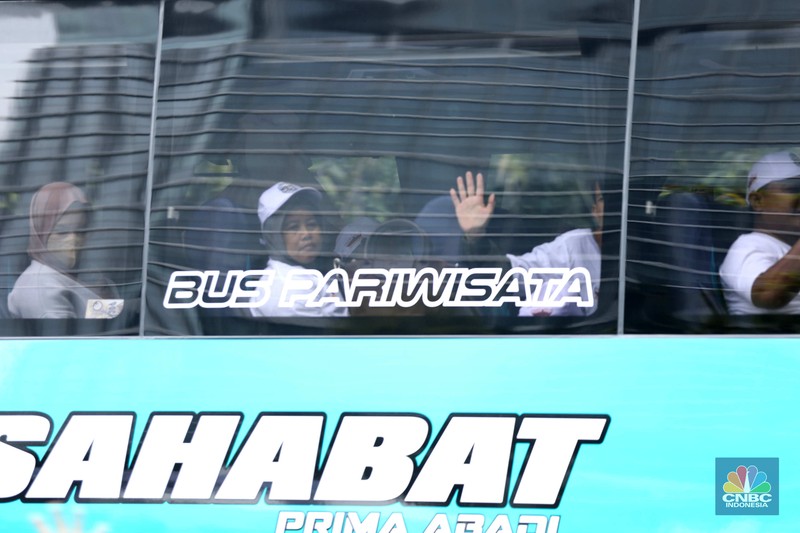 Mudik Bareng Telkomsel. (CNBC Indonesia/Tri Susilo)