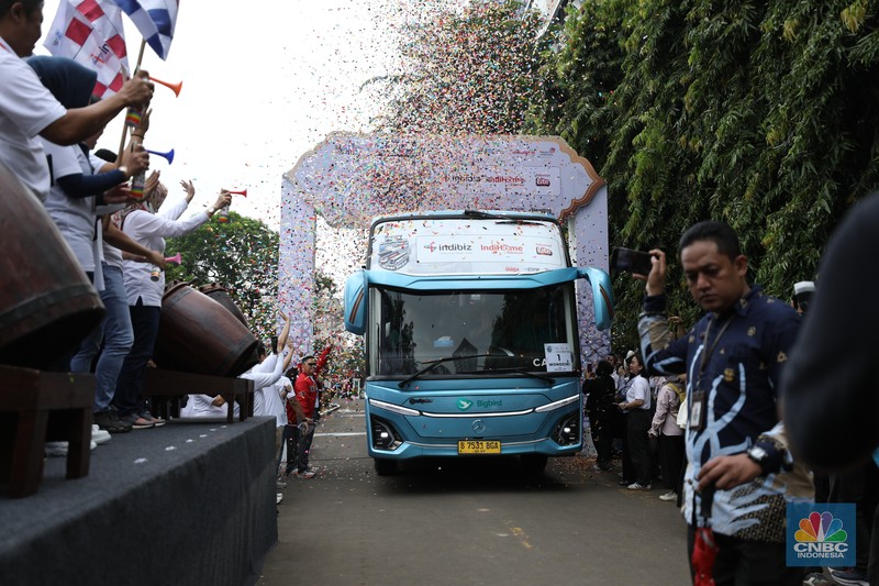 Mudik Bareng Telkomsel. (CNBC Indonesia/Tri Susilo)