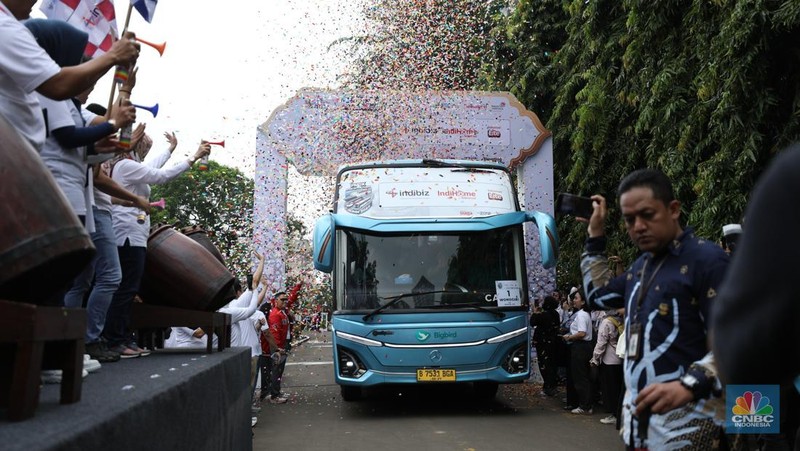 Mudik Bareng Telkomsel. (CNBC Indonesia/Tri Susilo)