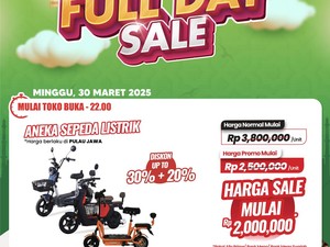 Sepeda Listrik Diskon hingga Rp 1,8 Juta di Transmart Full Day Sale