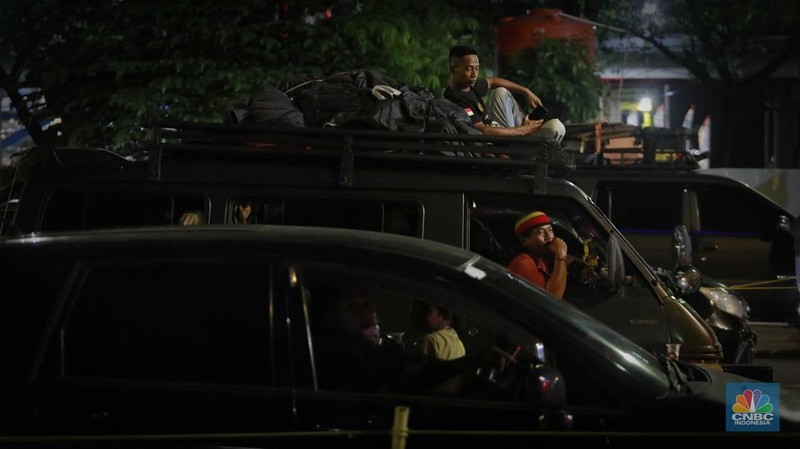 uasana Pelabuhan Merak saat Puncak Arus Mudik Lebaran. (CNBC Indonesia/Muhammad sabki)