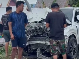 Honda HRV Tabrak Motor-Mobil di Tarowang Jeneponto, 2 Orang Luka-Luka