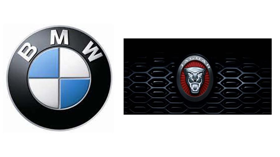 Kolase logo BMW Seri 7 & Jaguar I-Pace. (Istimewa)