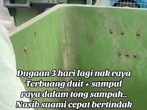 Viral Wanita Buang Uang THR ke Tempat Sampah, Endingnya Bikin Mual