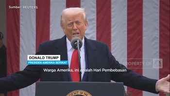 Video: Detik-detik Trump Umumkan Tarif Perang Dagang Baru, RI Kena 32%