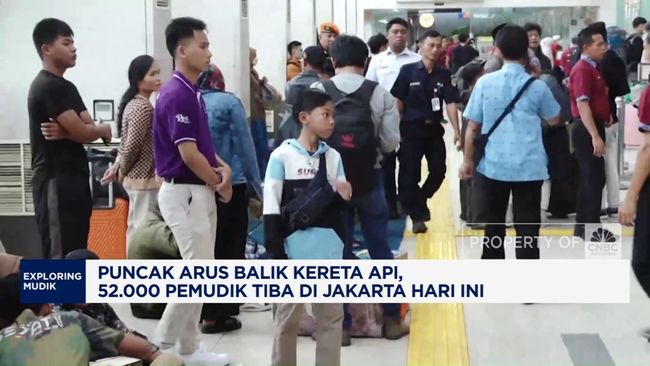 Puncak Arus Balik Kereta Api, 52.000 Pemudik Tiba di Jakarta Hari Ini