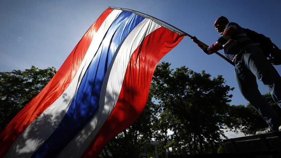 Bendera Thailand. (AP Photo/Vincent Thian)