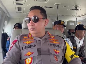 Kapolri Pantau Arus Balik di Tol Cipali Arah Jakarta dari Helikopter