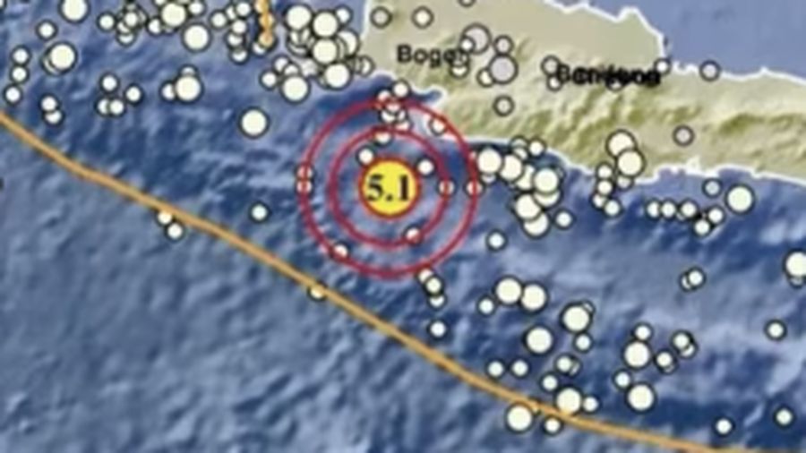 Titik gempa di wilayah Barat Daya,Banten. (Instagram/infobmkg)