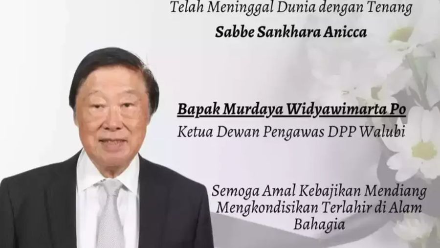 Murdaya Widyawimarta Poo, salah satu konglomerat ternama di Indonesia dan pemilik Pondok Indah Mall (PIM) meninggal dunia. (Tangkapan Layar Walubi)