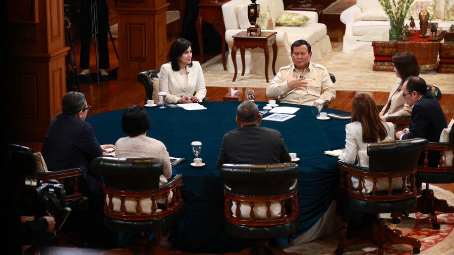 Presiden Prabowo Menjawab Pertanyaan Enam Pemimpin Redaksi Media Nasional. (X/Prabowo Subianto)
