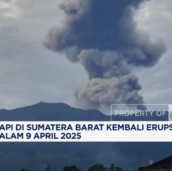 Video: Gunung Marapi di Sumbar Erupsi Pada Rabu Malam 9 April 2025