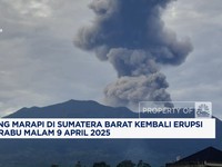 Video: Gunung Marapi di Sumbar Erupsi Pada Rabu Malam 9 April 2025