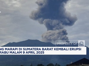 Video: Gunung Marapi di Sumbar Erupsi Pada Rabu Malam 9 April 2025