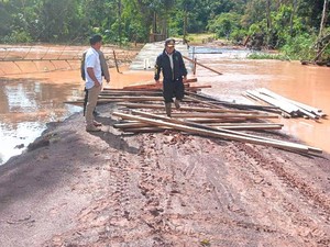 Baru Selesai Dibangun, Jembatan di Krayan Selatan Terseret Arus Banjir