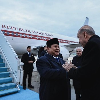Momen Prabowo Disambut Hangat Erdogan di Ankara Turki