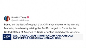 Video:Tak Tinggal Diam, Trump Ancam Naikkan Lagi Tarif China Jadi 125%