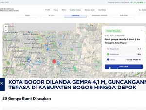 Video: Kota Bogor Gempa 4,1 M, Terasa di Kabupaten Bogor Hingga Depok