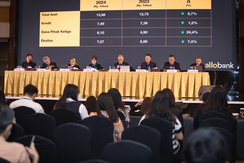 PT Allo Bank Indonesia Tbk (Allo Bank) menyelenggarakan Rapat Umum Pemegang Saham Tahunan (RUPST) 2025 di Menara Bank Mega (MBM), Jakarta, Kamis (10/4/2025). (Istimewa) PT Allo Bank Indonesia Tbk (Allo Bank) menyelenggarakan Rapat Umum Pemegang Saham Tahunan (RUPST) 2025 di Menara Bank Mega (MBM), Jakarta, Kamis (10/4/2025). (Istimewa)