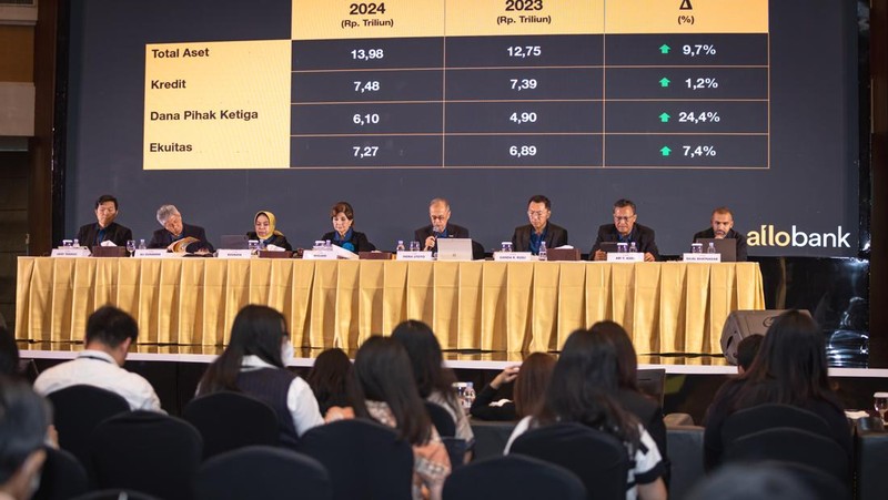 PT Allo Bank Indonesia Tbk (Allo Bank) menyelenggarakan Rapat Umum Pemegang Saham Tahunan (RUPST) 2025 di Menara Bank Mega (MBM), Jakarta, Kamis (10/4/2025). (Istimewa)