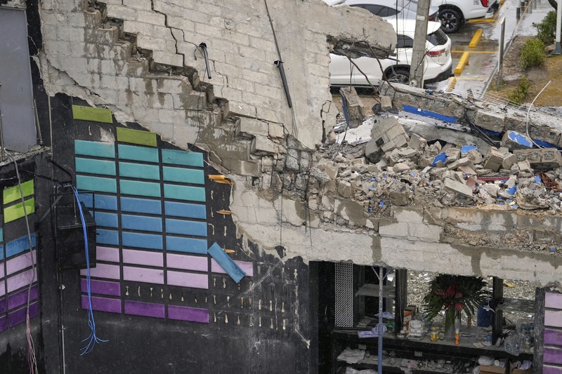 Dominican Republic Roof Collapse An aerial view of the Jet Set nightclub days after its roof collapsed, killing more than 200 people, in Santo Domingo, Dominican Republic, Friday, April 11, 2025. (AP Photo/Matias Delacroix)