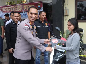 Warga Terima Motor Curian yang Ditemukan Polres Tegal Kota, Kapolres Pastikan Tak Ada Biaya