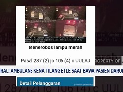 Video: Ambulans Kena Tilang Etle Saat Bawa Pasien Darurat