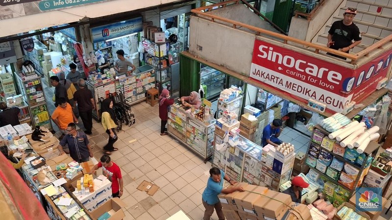 Penampakan terbaru Pasar Pramuka, Selasa (15/4/2025). (CNBC Indonesia/Chandra Dwi)