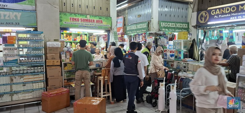 Penampakan terbaru Pasar Pramuka, Selasa (15/4/2025). (CNBC Indonesia/Chandra Dwi)