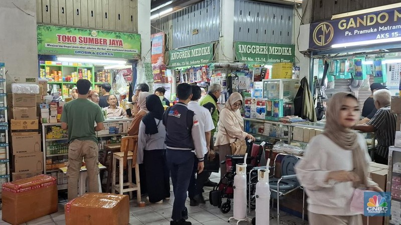 Penampakan terbaru Pasar Pramuka, Selasa (15/4/2025). (CNBC Indonesia/Chandra Dwi)