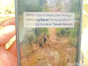 Viral Jalan di Pelosok Bandung Barat Masih Beralas Tanah Merah