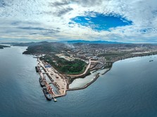 Foto: Gambar aerial area pertambangan dan pemrosesan nikel milik PT Trimegah Bangun Persada Tbk. (NCKL) (Dokumentasi PT Trimegah Bangun Persada Tbk.)