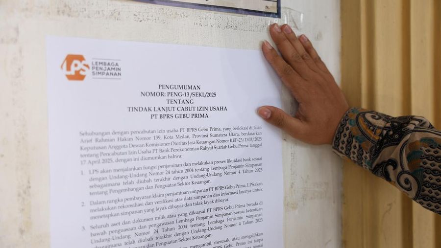 LPS menyiapkan proses pembayaran klaim penjaminan simpanan dan pelaksanaan likuidasi PT BPRS Gebu Prima. (Dok. LPS)