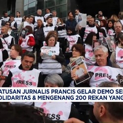 Video: Ratusan Jurnalis Prancis Demo, Kenang Rekan Yang Tewas di Gaza