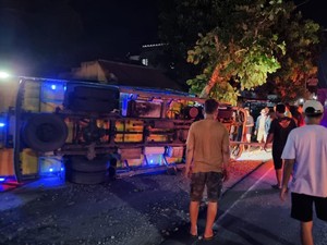 Hindari Kucing Nyebrang, Truk Tabrak Pohon Lalu Terguling di Kulon Progo